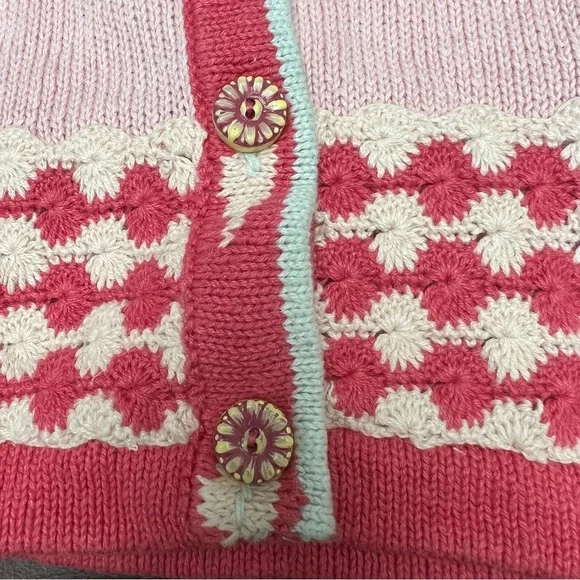 Storybook Knits Pink Flowers Cardigan Medium Women’s Sweater New with tags - Picture 3 of 7